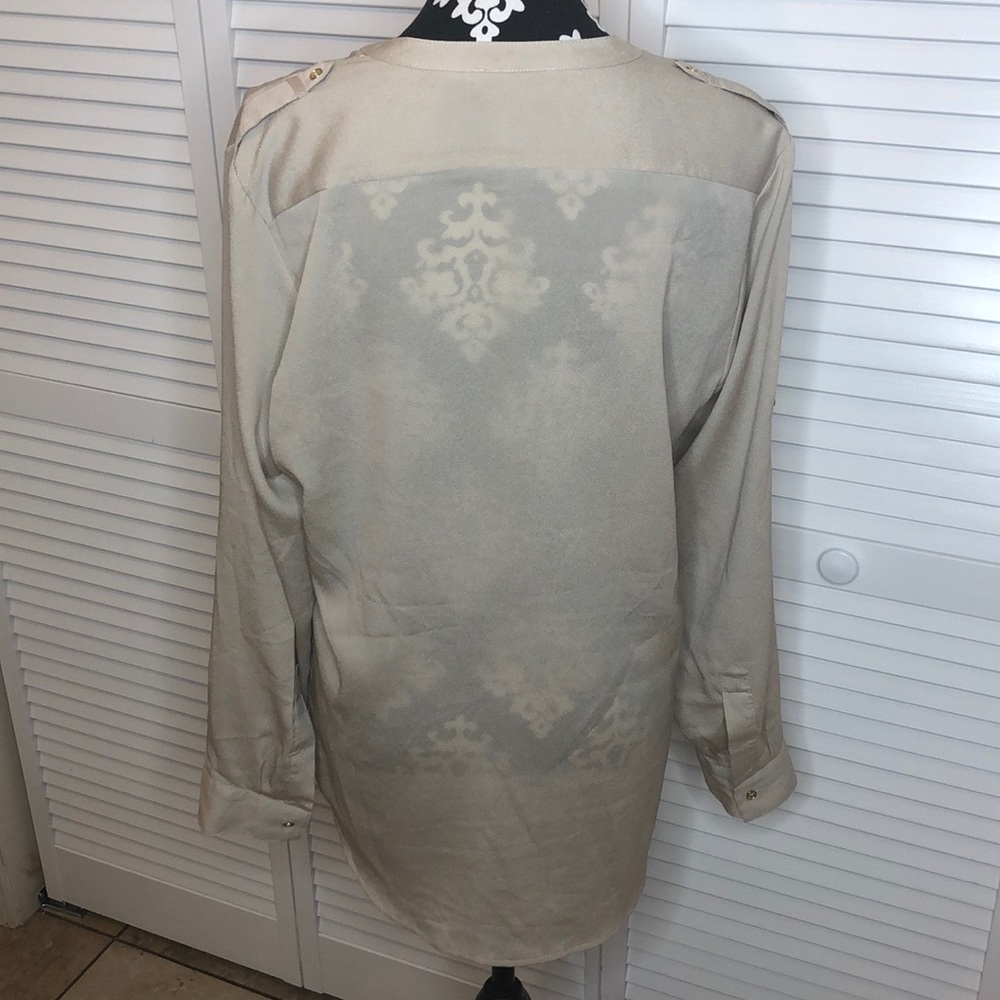Calvin Klein V Neck Button Down Blouse Large - Picture 3 of 5